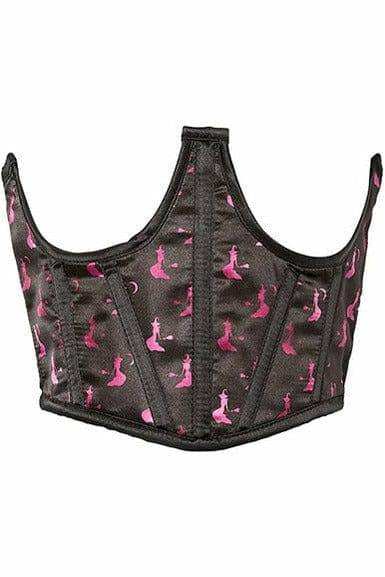 Daisy Corsets Lavish Black & Magenta Witches Satin Open Cup Waist Cincher - Daisy Corsets - Flyclothing LLC