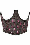 Daisy Corsets Lavish Black & Magenta Witches Satin Open Cup Waist Cincher - Daisy Corsets - Flyclothing LLC