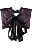 Lavish Black & Magenta Witches Satin Open Cup Waist Cincher - Daisy Corsets - Flyclothing LLC