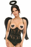 Lavish 3 PC Sexy Daring Dark Angel Corset Costume - Daisy Corsets - Flyclothing LLC