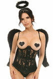 Daisy Corsets Lavish 3 PC Sexy Daring Dark Angel Corset Costume - Daisy Corsets - Flyclothing LLC