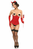 Lavish 4 PC Sexy Red Devil Corset Costume - Daisy Corsets - Flyclothing LLC