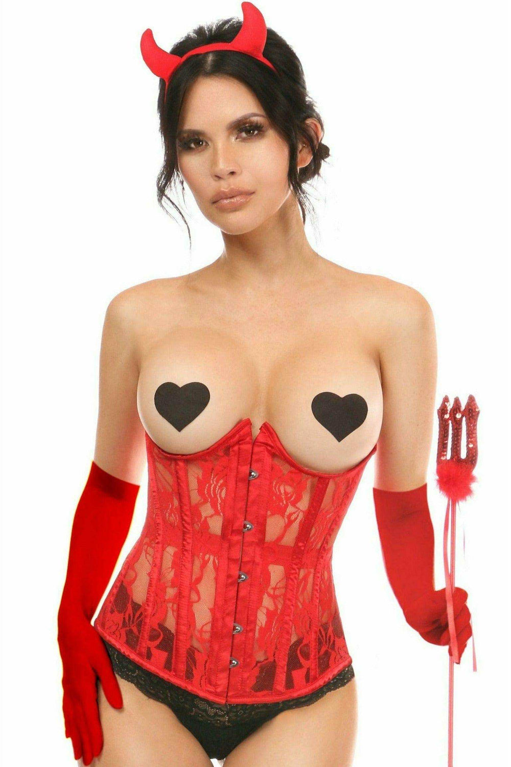 Daisy Corsets Lavish 4 PC Sexy Red Devil Corset Costume - Daisy Corsets - Flyclothing LLC