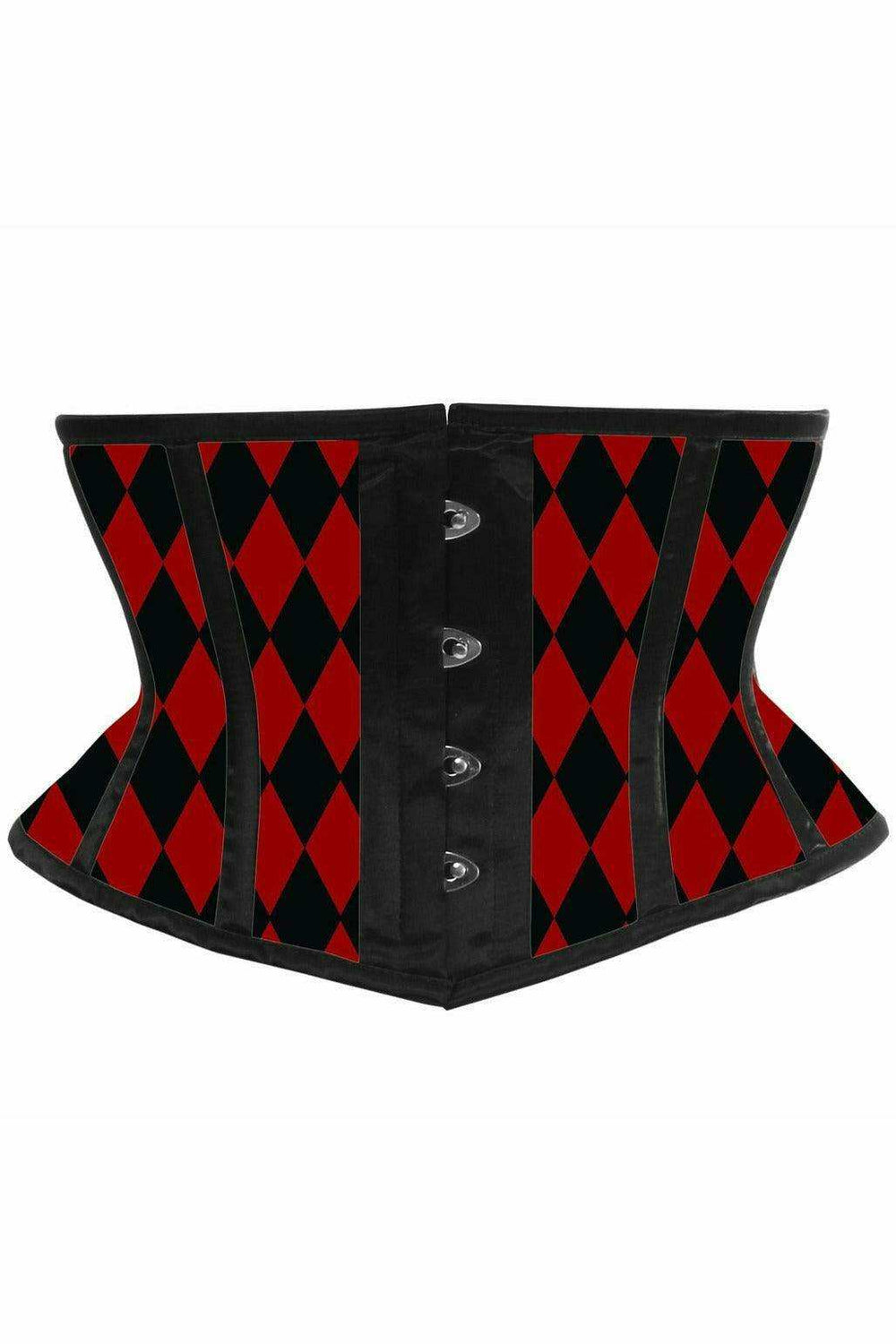 Lavish Black & Red Diamond Waist Cincher - Daisy Corsets - Flyclothing LLC