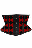 Lavish Black & Red Diamond Waist Cincher - Daisy Corsets - Flyclothing LLC