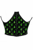 Daisy Corsets Lavish Black & Green Witches Satin Open Cup Waist Cincher - Daisy Corsets - Flyclothing LLC