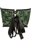 Lavish Green & Black Skull Satin Open Cup Waist Cincher - Daisy Corsets - Flyclothing LLC