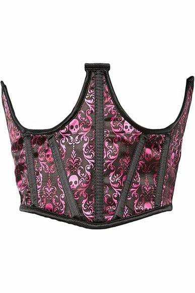 Daisy Corsets Lavish Purple & Black Skull Satin Open Cup Waist Cincher - Daisy Corsets - Flyclothing LLC