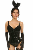 Lavish 4 PC Black Vinyl Bunny Corset Costume - Daisy Corsets - Flyclothing LLC