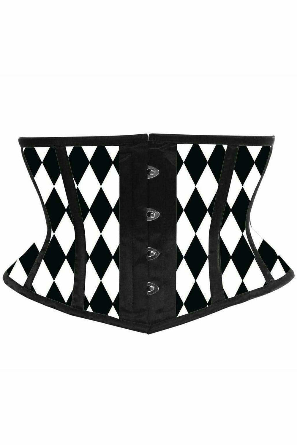 Daisy Corsets Lavish Black & White Diamond Waist Cincher Corset - Daisy Corsets - Flyclothing LLC
