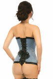 Lavish Lt Blue Burlesque Overbust Corset - Daisy Corsets - Flyclothing LLC