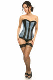 Lavish Lt Blue Burlesque Overbust Corset - Daisy Corsets - Flyclothing LLC