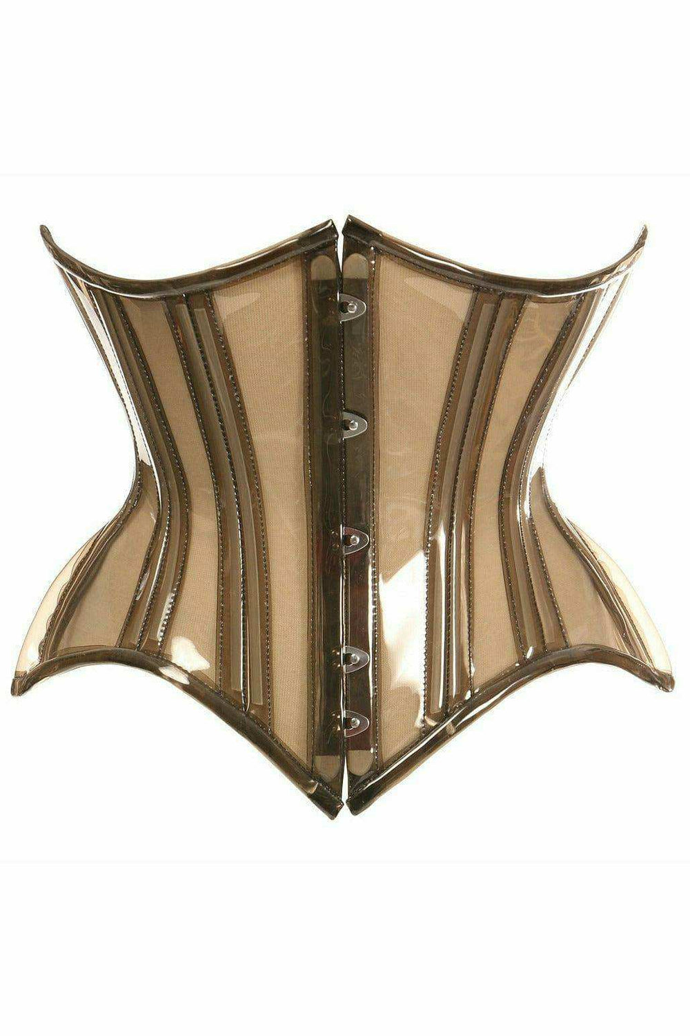 Daisy Corsets Lavish Mocha Clear Curvy Underbust Waist Cincher Corset - Daisy Corsets - Flyclothing LLC