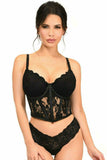 Lavish Black Sheer Lace Underwire Waist Cincher Corset - Daisy Corsets - Flyclothing LLC