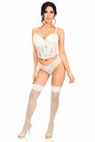 Daisy Corsets Lavish White Sheer Lace Underwire Waist Cincher Corset - Daisy Corsets - Flyclothing LLC