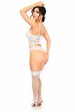 Lavish White Sheer Lace Underwire Waist Cincher Corset - Daisy Corsets - Flyclothing LLC
