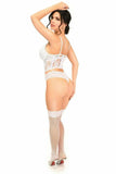 Daisy Corsets Lavish White Sheer Lace Underwire Waist Cincher Corset - Daisy Corsets - Flyclothing LLC