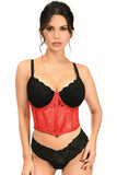 Daisy Corsets Lavish Red Sheer Lace Underwire Waist Cincher Corset - Daisy Corsets - Flyclothing LLC