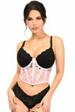 Daisy Corsets Lavish Lt Pink Sheer Lace Underwire Waist Cincher Corset - Daisy Corsets - Flyclothing LLC