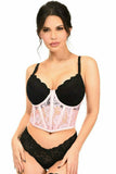 Lavish Lt Pink Sheer Lace Underwire Waist Cincher Corset - Daisy Corsets - Flyclothing LLC