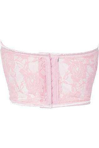 Lavish Lt Pink Sheer Lace Underwire Waist Cincher Corset - Daisy Corsets - Flyclothing LLC
