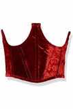 Daisy Corsets Lavish Red Velvet Underwire Waist Cincher Corset - Daisy Corsets - Flyclothing LLC