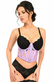 Lavish Lavender Sheer Lace Underwire Waist Cincher Corset - Daisy Corsets - Flyclothing LLC