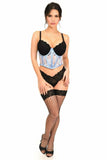 Lavish Lt Blue Sheer Lace Underwire Waist Cincher Corset - Daisy Corsets - Flyclothing LLC