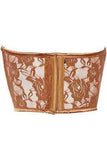 Lavish Caramel Sheer Lace Underwire Waist Cincher Corset - Daisy Corsets - Flyclothing LLC