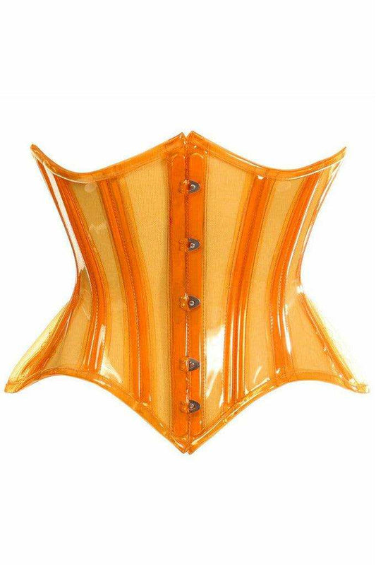 Daisy Corsets Lavish Orange Clear Curvy Underbust Waist Cincher Corset - Daisy Corsets - Flyclothing LLC