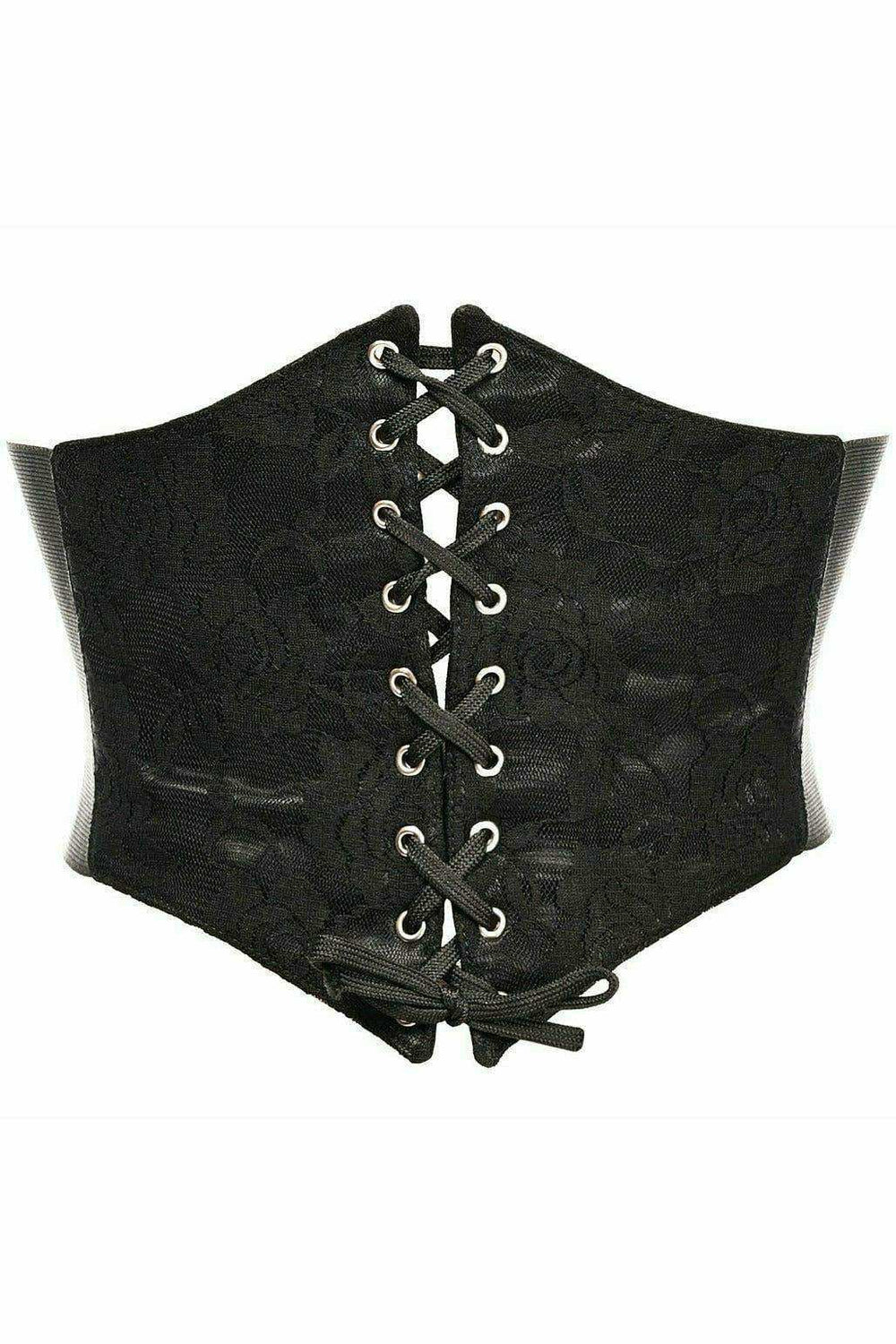 Daisy Corsets Lavish Black w/Black Lace Overlay Corset Belt Cincher - Daisy Corsets - Flyclothing LLC