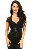 Daisy Corsets Lavish Black w/Black Lace Overlay Corset Belt Cincher - Daisy Corsets - Flyclothing LLC