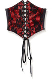 Daisy Corsets Lavish Red w/Black Lace Overlay Corset Belt Cincher - Daisy Corsets - Flyclothing LLC