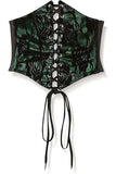 Daisy Corsets Lavish Green w/Black Lace Overlay Corset Belt Cincher - Daisy Corsets - Flyclothing LLC