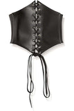 Daisy Corsets Lavish Black Faux Leather Corset Belt Cincher - Daisy Corsets - Flyclothing LLC