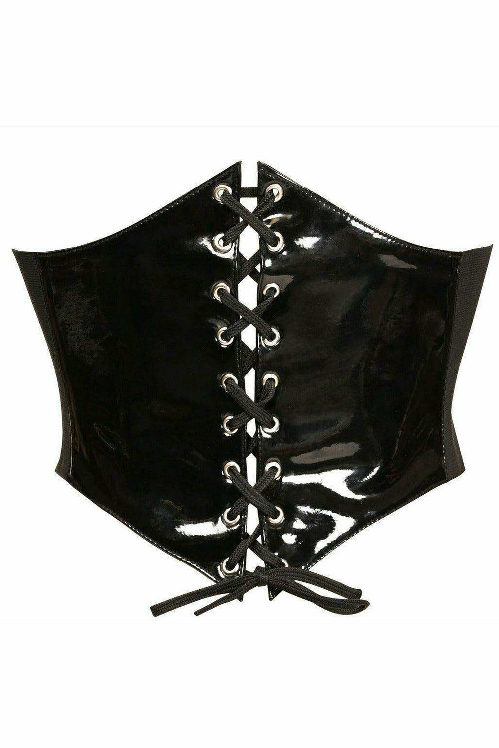 Lavish Black Patent PVC Corset Belt Cincher - Daisy Corsets - Flyclothing LLC
