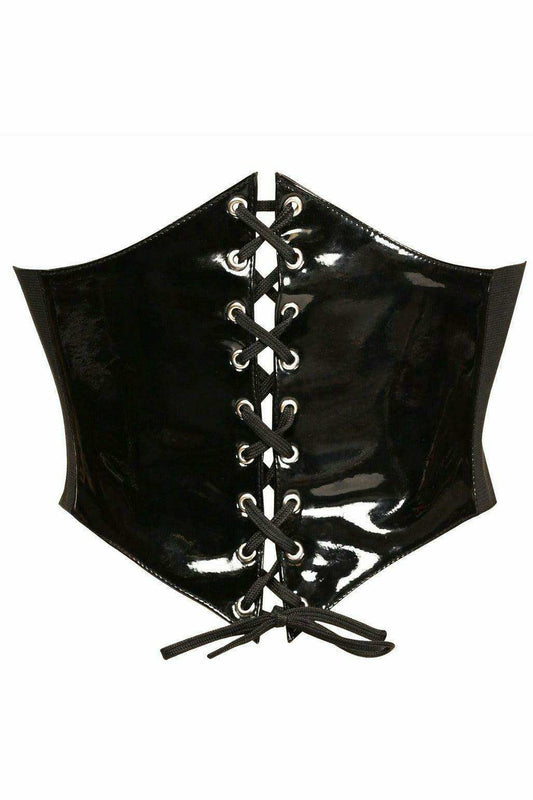 Lavish Black Patent PVC Corset Belt Cincher - Daisy Corsets - Flyclothing LLC