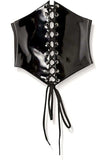 Daisy Corsets Lavish Black Patent PVC Corset Belt Cincher - Daisy Corsets - Flyclothing LLC
