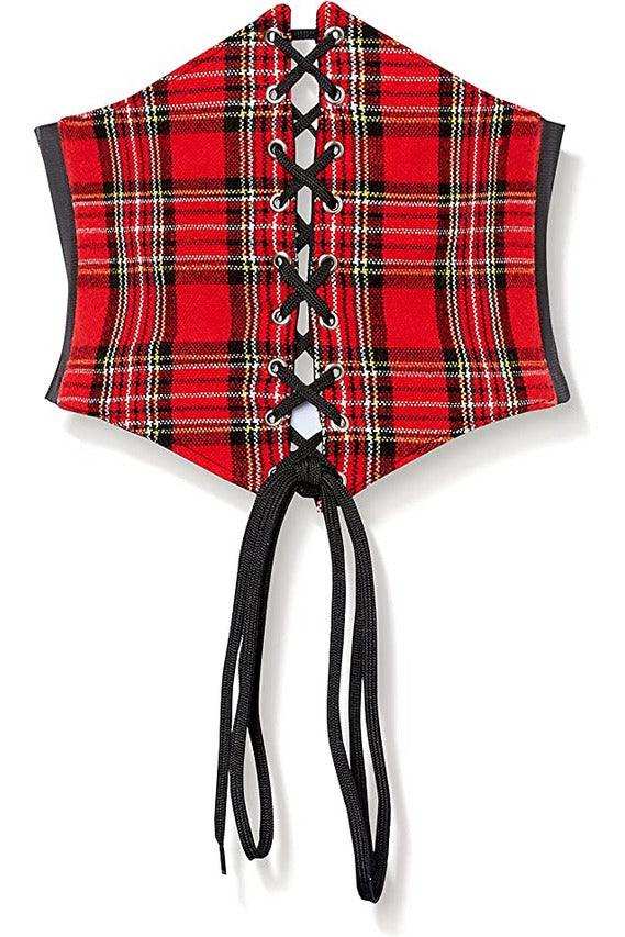 Daisy Corsets Lavish Red Plaid Corset Belt Cincher - Daisy Corsets - Flyclothing LLC