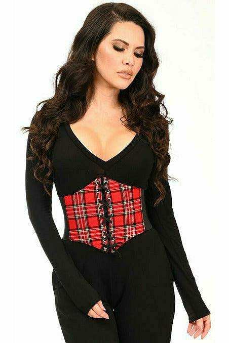 Daisy Corsets Lavish Red Plaid Corset Belt Cincher - Daisy Corsets - Flyclothing LLC