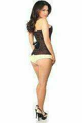 Daisy Corsets Lavish Dark Brown Lace Overbust Corset w/Zipper - Daisy Corsets - Flyclothing LLC