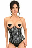 Daisy Corsets Lavish Black Skull Print Underwire Open Cup Underbust Corset - Daisy Corsets - Flyclothing LLC