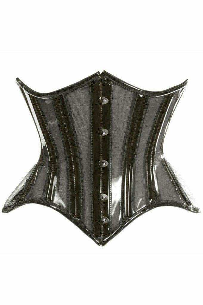 Daisy Corsets Lavish Black Clear Curvy Underbust Waist Cincher Corset - Daisy Corsets - Flyclothing LLC