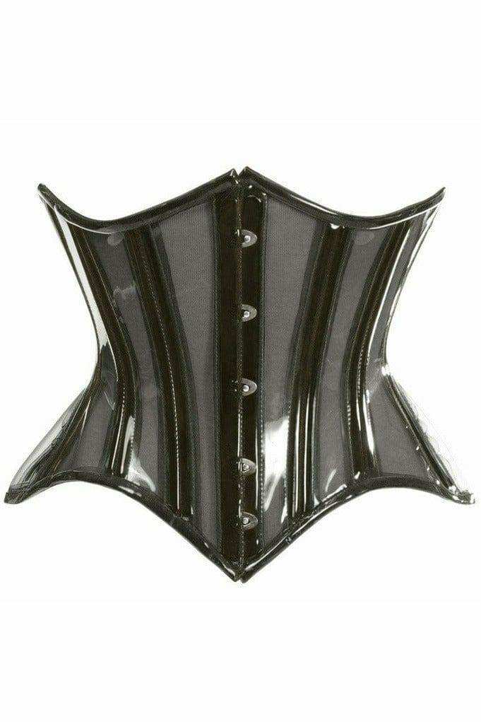 Daisy Corsets Lavish Black Clear Curvy Underbust Waist Cincher Corset - Daisy Corsets - Flyclothing LLC