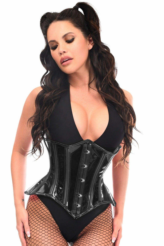 Lavish Black Clear Curvy Underbust Waist Cincher Corset - Daisy Corsets - Flyclothing LLC