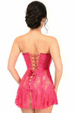 Daisy Corsets Lavish Fuchsia Sheer Lace Corset Dress - Daisy Corsets - Flyclothing LLC