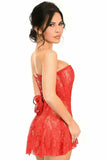 Daisy Corsets Lavish Red Sheer Lace Corset Dress - Daisy Corsets - Flyclothing LLC