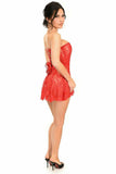 Daisy Corsets Lavish Red Sheer Lace Corset Dress - Daisy Corsets - Flyclothing LLC
