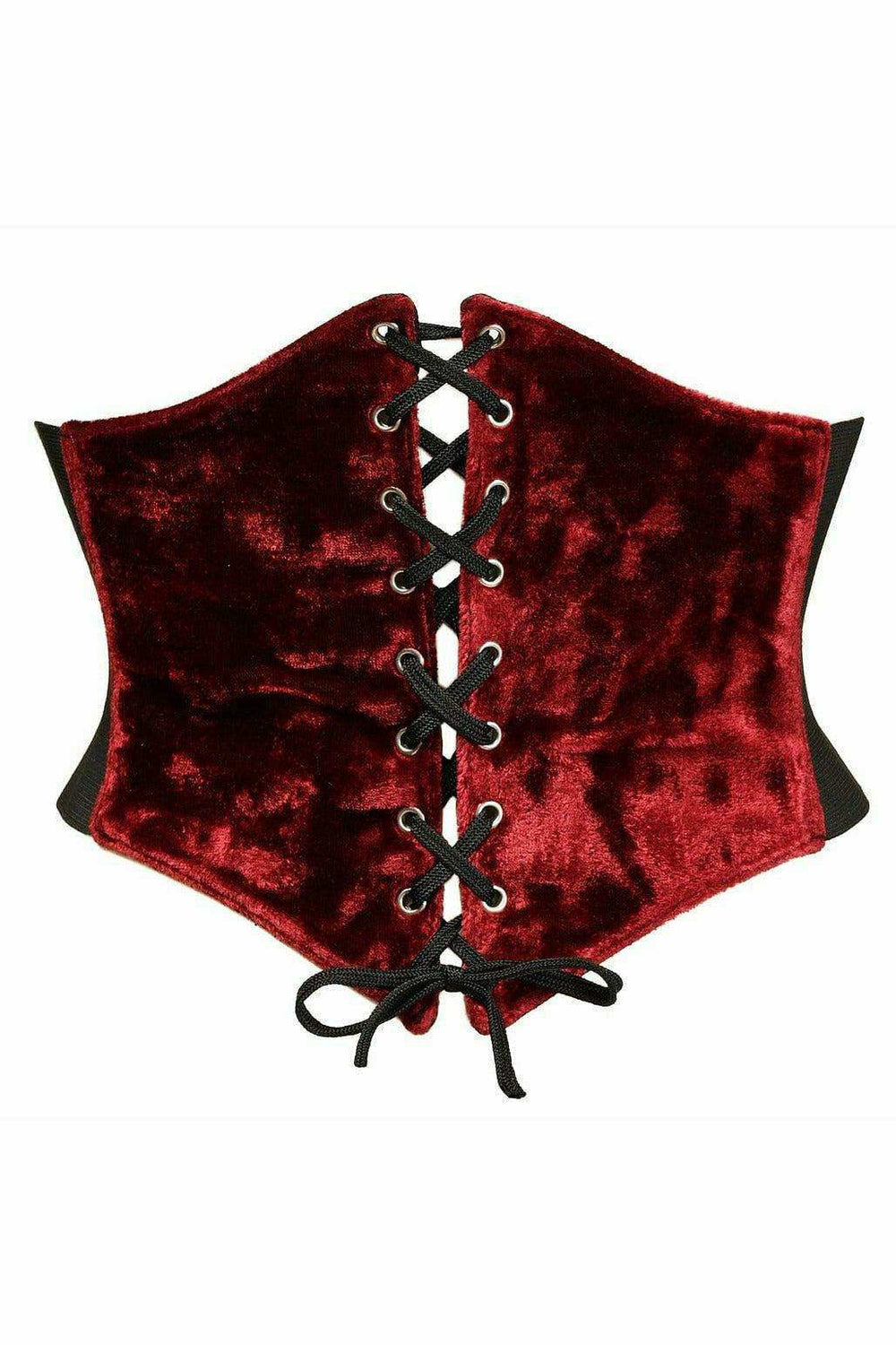 Daisy Corsets Lavish Dark Red Crushed Velvet Corset Belt Cincher - Daisy Corsets - Flyclothing LLC