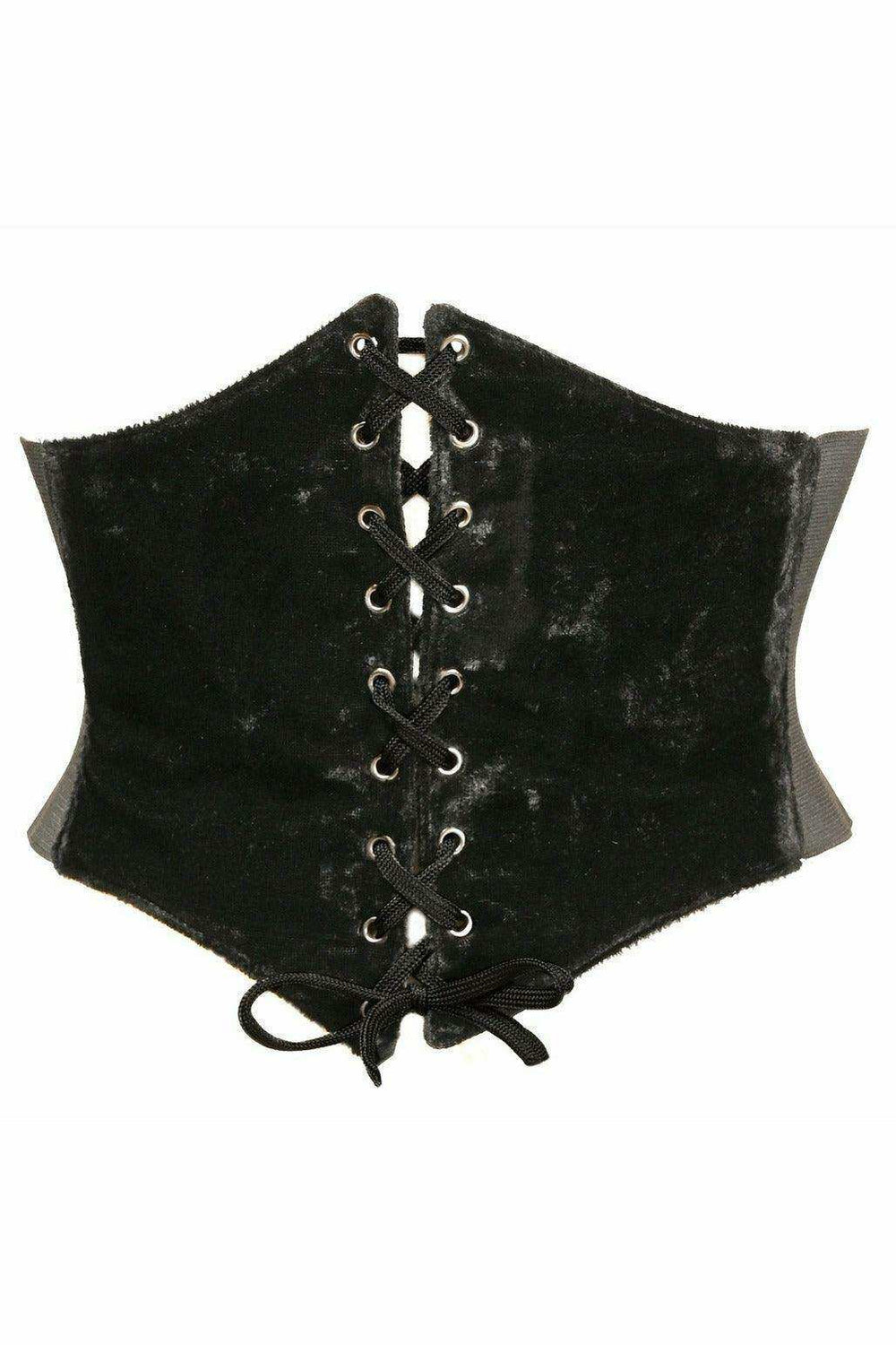 Lavish Black Velvet Corset Belt Cincher - Daisy Corsets - Flyclothing LLC